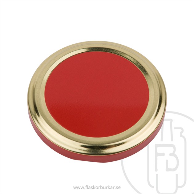 Twist off lid, 70mm, Red and Gold